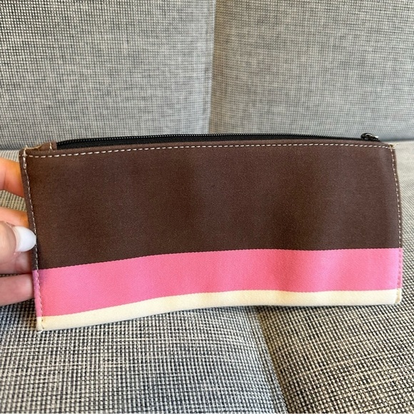 Kate Spade New York Canvas Striped Pencil Pouch Holder Multicolored Zipper - Picture 4 of 5